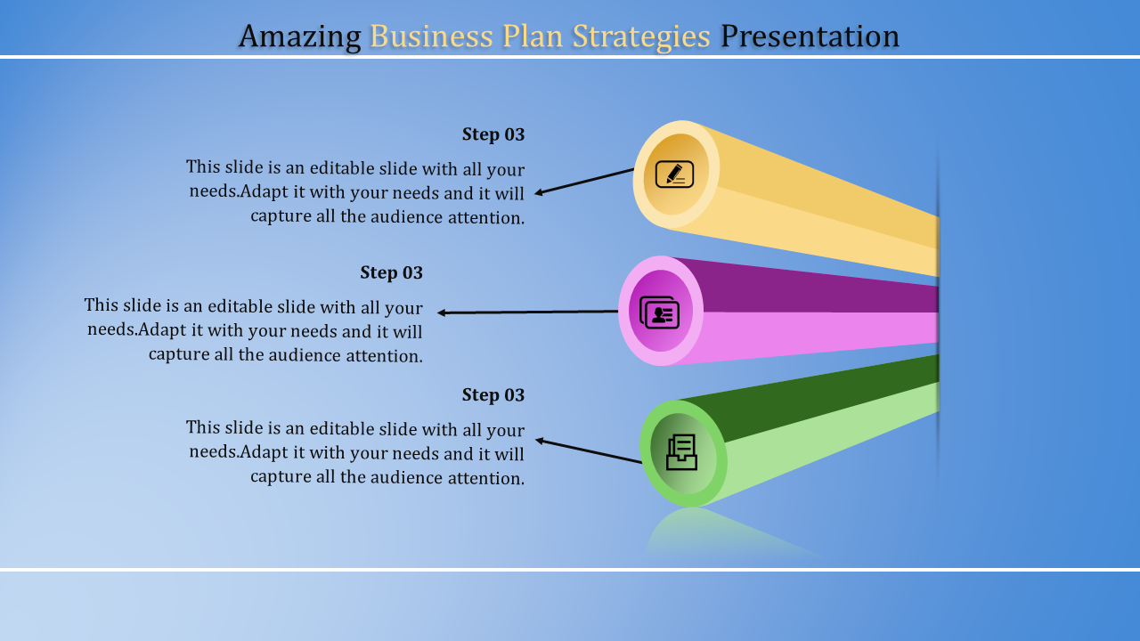 Free - Creative Business Plan PowerPoint Template-Three Node